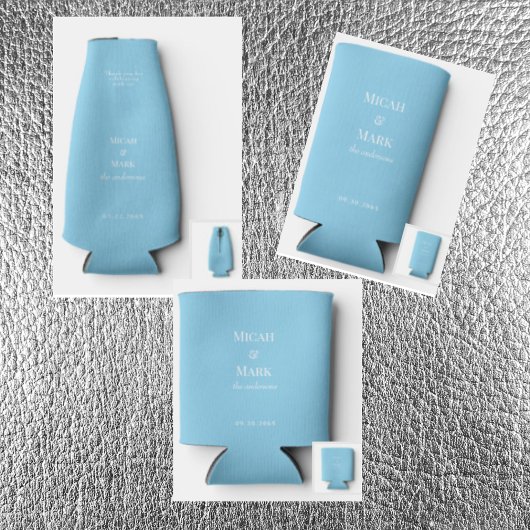 Glacière de bouteille Mariage Sky Blue