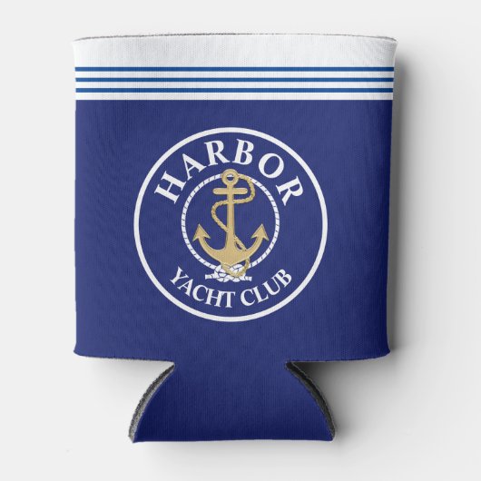 Glacière de bouteille monogramme bleu marine (Devant)