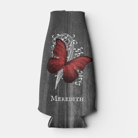 Glacière de bouteille personnalisé à papillon rust (Devant)