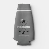 glacière de bouteille personnalisée de golf gris (Devant)
