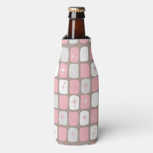 Glacière de bouteille Retro rose Starbursts (Bottle Devant)