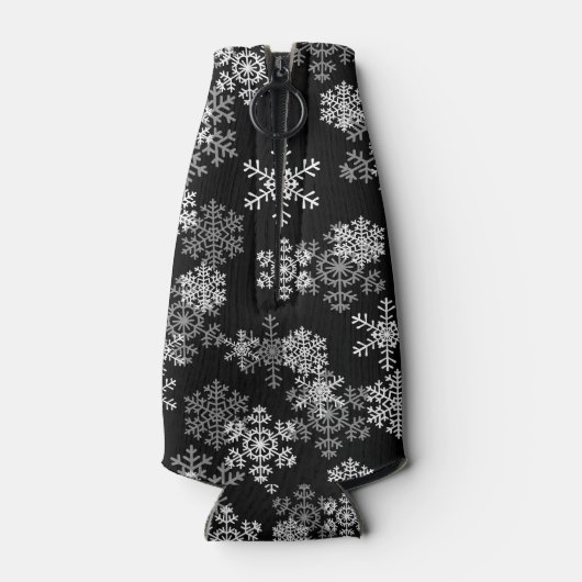 Glacière de bouteilles de snowflakes de vacances (Dos)