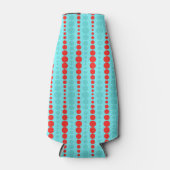 Glacière de bouteilles rouge rétro et turquoise (Devant)
