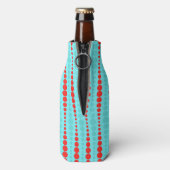 Glacière de bouteilles rouge rétro et turquoise (Bouteille Dos)