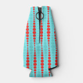 Glacière de bouteilles rouge rétro et turquoise (Dos)