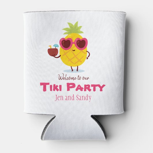 Glacière de canette de fête Tiki à l'ananas (Devant)