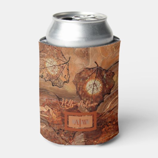 Glacière de monogramme Brown Abstrait moderne (Can devant)