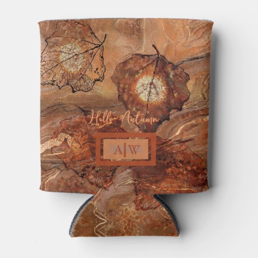 Glacière de monogramme Brown Abstrait moderne (Devant)