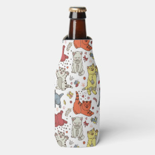Glacière espiègle de bouteille de motif de chats