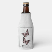 Glacière floral papillon rose personnalisé (Bottle Devant)