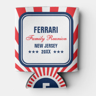 Glacière personnalisé de réunion famille bleu roug