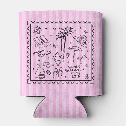 Glacière pour la future mariée de plage – Rayures  (Dos)