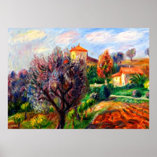 Glackens - Hillside met olijfbomen Poster (Voorkant)