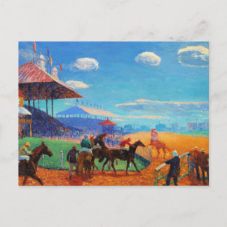 Glackens - Race Track, populaire schilderkunst, Briefkaart