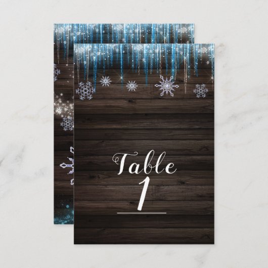 Glaçons Gelés Numéro de Table de Merveilleux Hiver (Devant / Derrière)