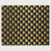 Glad and Black Art Deco Wrapping Paper Roll Cadeaupapier (Vlak)