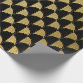 Glad and Black Art Deco Wrapping Paper Roll Cadeaupapier (Hoek)