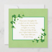 Glad As Shamrocks Irish Blessing Flat Greeting Kaart (Voorkant)