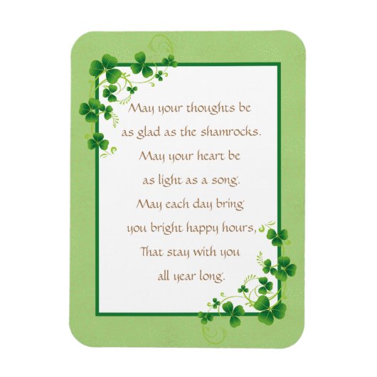 Glad As Shamrocks Irish Blessing Magneet (Verticaal)