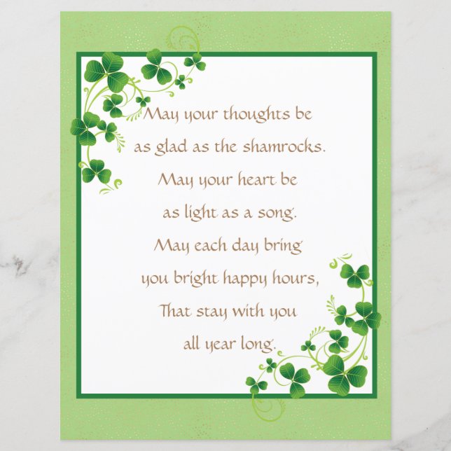 Glad As Shamrocks Irish Blessing Scrapbook (Voorkant)