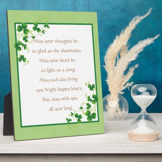 Glad As Shamrocks Irish Blessing Tabletop Fotoplaat (Zijkant)