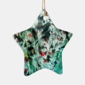 Glad blauw ornament ster, Abstract sterdecor (Rechts)