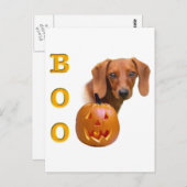 Glad Dachshund Boo Briefkaart (Voorkant / Achterkant)