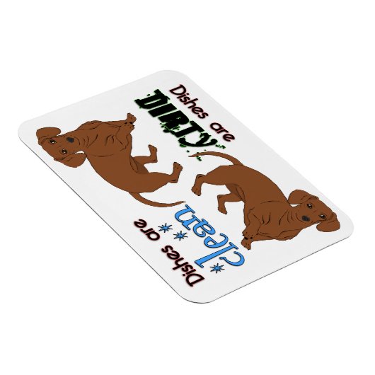 Glad Dachshund Rechthoek Vaatwasser Magneet (Rechterzijde)