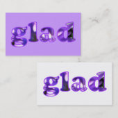 Glad épelé avec des fleurs violettes Cartes de vis (Devant / Derrière)