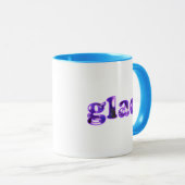 Glad épelé avec des tasses de fleurs violettes (Devant droit)