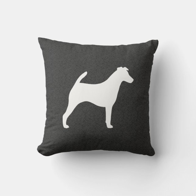 Glad Fox Terrier Silhouet Kussen (Voorkant)