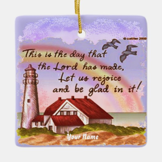 Glad Lighthouse Christelijk ornament (Voorkant)