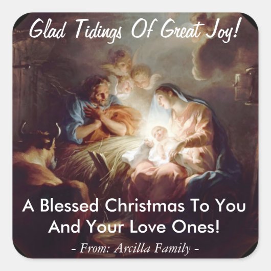 Glad Tidings of Great Joy Sticker personnalisé (Devant)