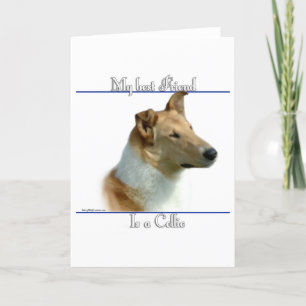 Gladde Collie Beste Vriend 2 Feestdagen Kaart