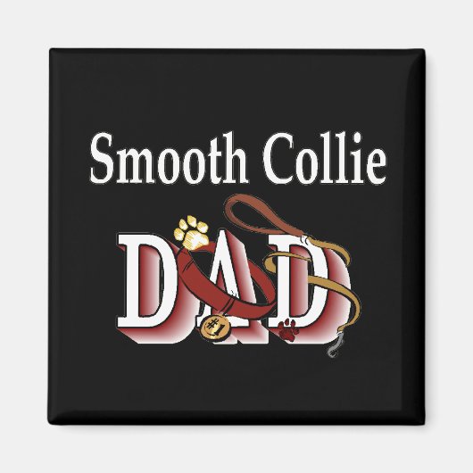 gladde collie dad Magnet Magneet (Voorkant)