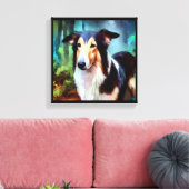 Gladde Collie Hond Canvas Afdruk (Insitu (Woonkamer))