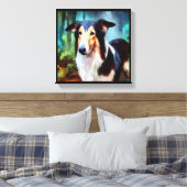 Gladde Collie Hond Canvas Afdruk (Insitu (Slaapkamer))