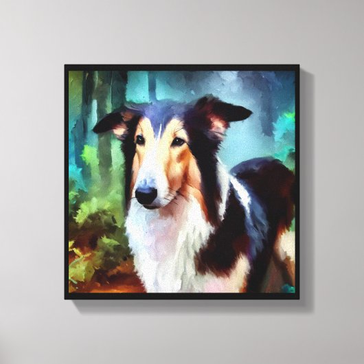 Gladde Collie Hond Canvas Afdruk (Voorkant)