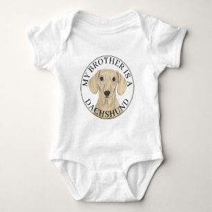 Gladde Crème Dachshund Hond Grote Broer Romper