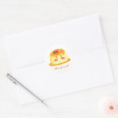 Gladde en romige karamel Spaanse Flan Ronde Sticker (Envelop)