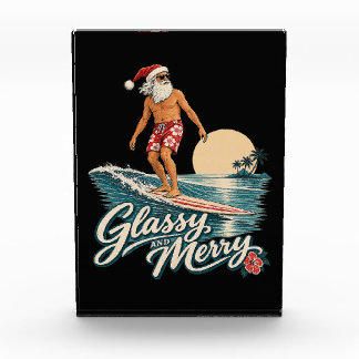 Gladde en vrolijke surf-sinterklaas kerstmis fotoblokken