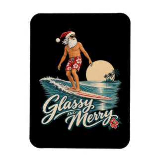 Gladde en vrolijke surf-sinterklaas kerstmis magneet