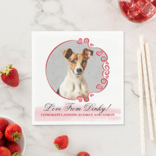 Gladde Fox Terrier bruiloft servetten met honden F