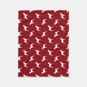 Gladde Fox Terrier Dog Silhouetten Patroon Fleece Deken