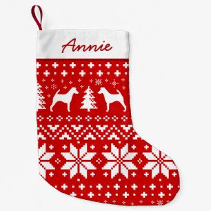 Gladde Fox Terrier Silhouetten Honden Vakantie Roo Kleine Kerstsok