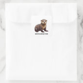 Gladde gecoate otter pup vierkante sticker (Tas)