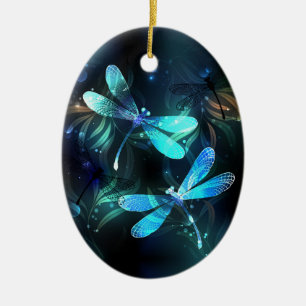 Gladde glazen libellen meer keramisch ornament