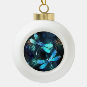Gladde glazen libellen meer keramische bal ornament