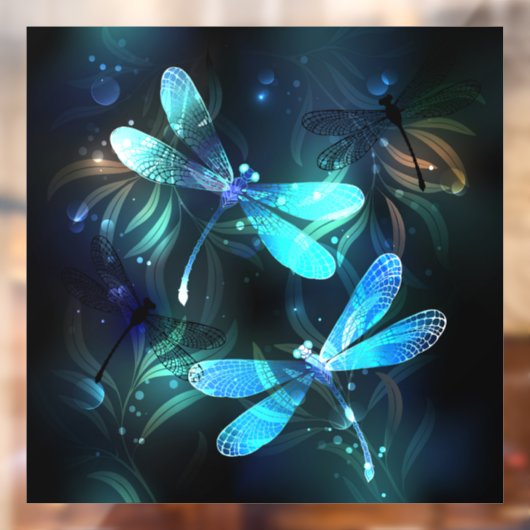 Gladde glazen libellen meer raamsticker (Vel 2)