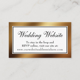 Gladde Gold Glam Wedding Website Insert Kaart